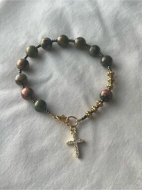 Unakite rosary bracelet